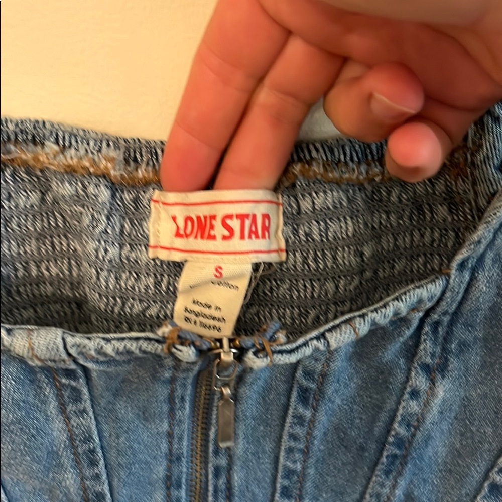 Lone Star Pride Blue Fitted Bustier Crop Top - Picture 2 of 5